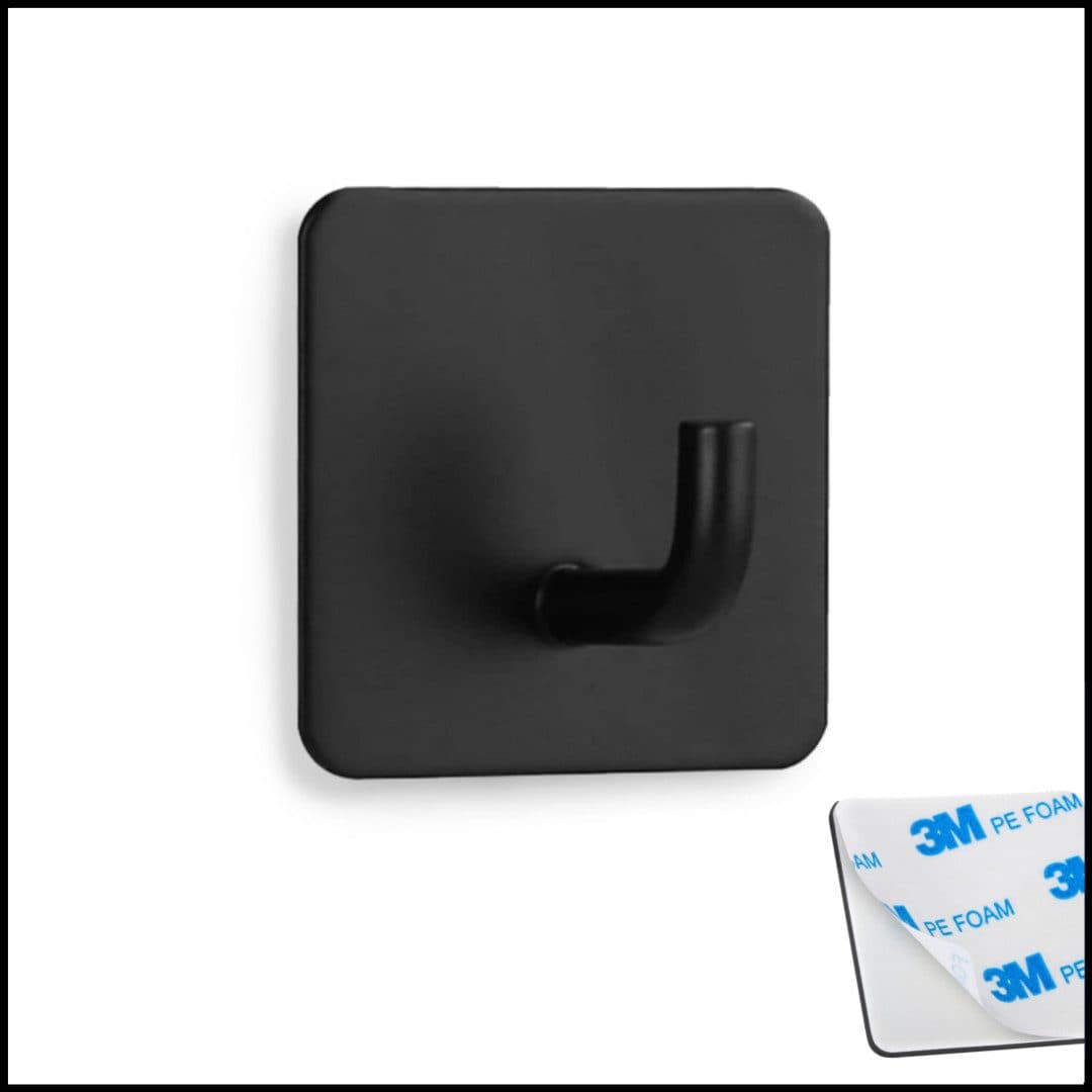 LIVINA HOME Handtuchhaken selbstklebend Edelstahl Schwarz/Silber - Bild 2