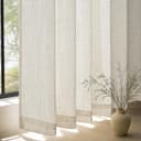 Topfinel Gardine Leinenoptik mit Kräuselband, Boho-Stil, Naturfarbe, 300x240 cm Bild 2