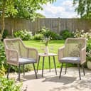 Outsunny Gartenstuhl mit Armlehne, Sitzkissen, Metallrahmen (2 St) Bild 2