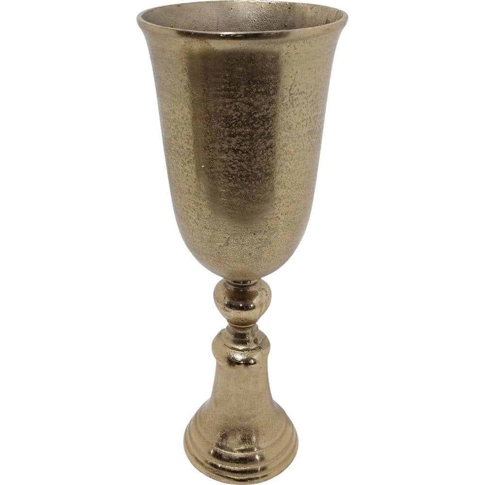 Lesli Living Dekovase Vase Blumenvase Trichtervase Gold Aluminium - Bild 2
