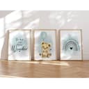 MeinBaby123® Poster Kinderzimmer Boho Tiere Löwe & Luftballon mint Bild 2
