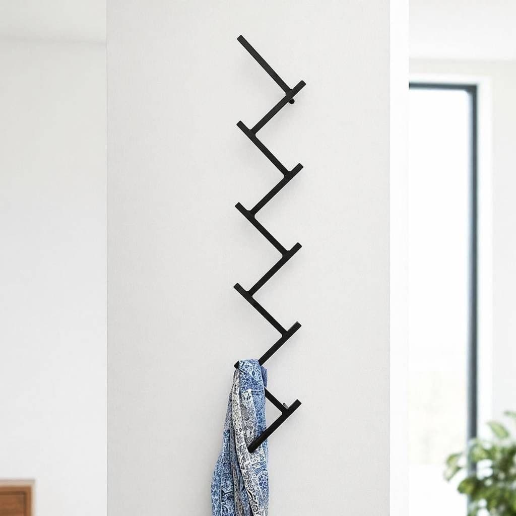 DanDiBo Wandgarderobe mit 10 Haken Schwarz Pulverbeschichtet - Bild 2