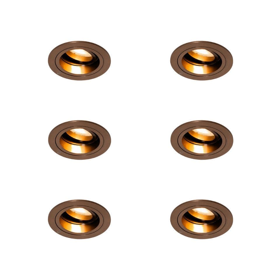 Qazqa LED Einbaustrahler Set 6-tlg. Dunkelbronze Aluminium - Bild 2