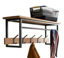 Dekoleidenschaft Wandgarderobe Industrial Schwarz Metall Holz Bild 2