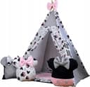 Pamek Tipi-Zelt Tiere-Team Spielzelt Set mit Kissen und Stabilisator Bild 2