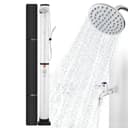AREBOS Solardusche 40L Schwarz/Silber mit Thermometer & Fußdusche Bild 2
