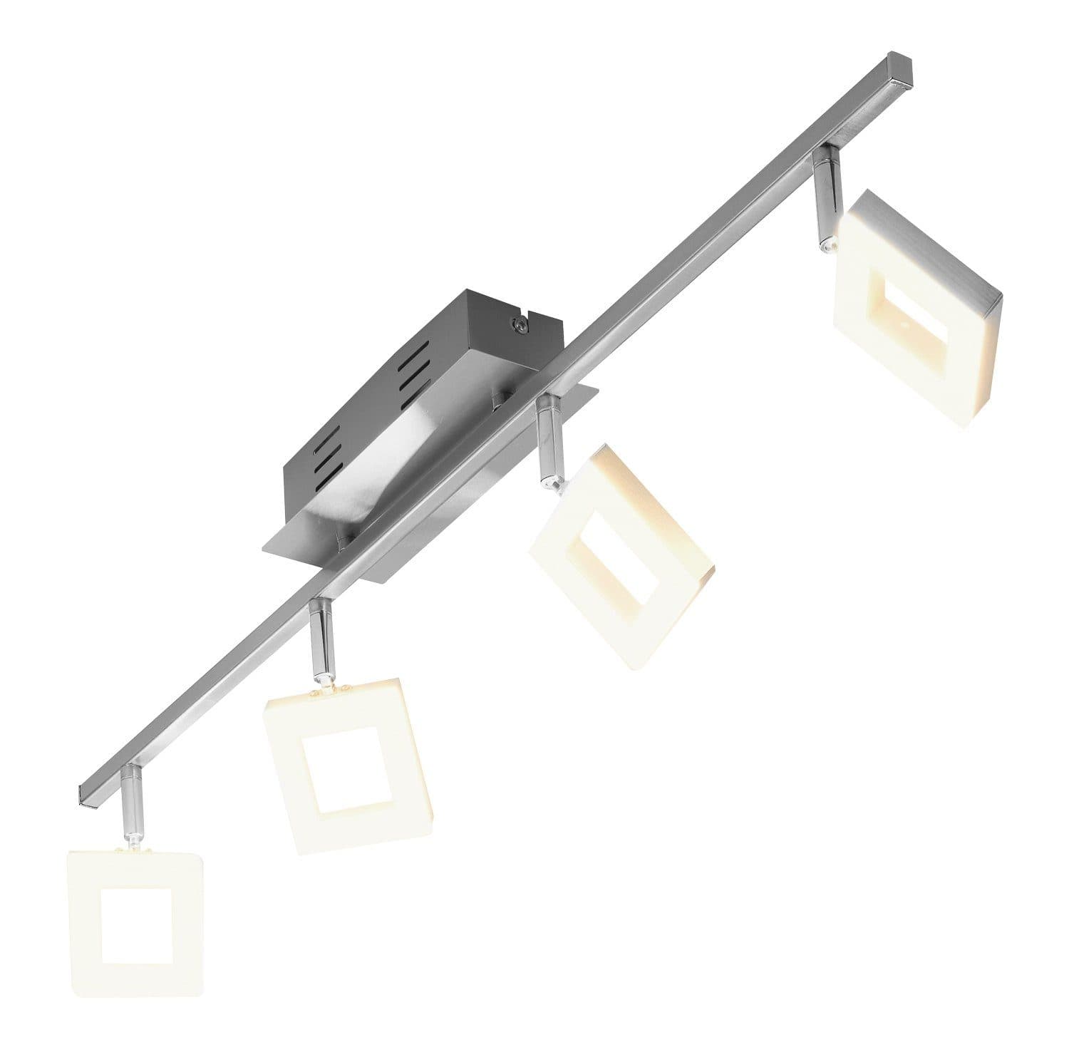 casa NOVA LED Deckenstrahler REAL 4-flammig Aluminium Grau Dimmbar