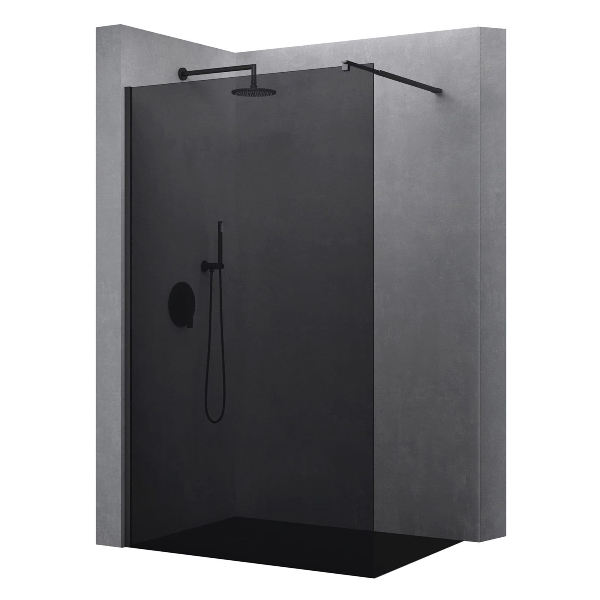 doporro Walk-in-Dusche Duschwand Schwarz mit Nano Glas ESG - Bild 2