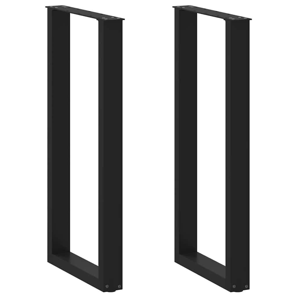 vidaXL Bartischbeine U-Form Schwarz 2 Stk. Stahl - Bild 2