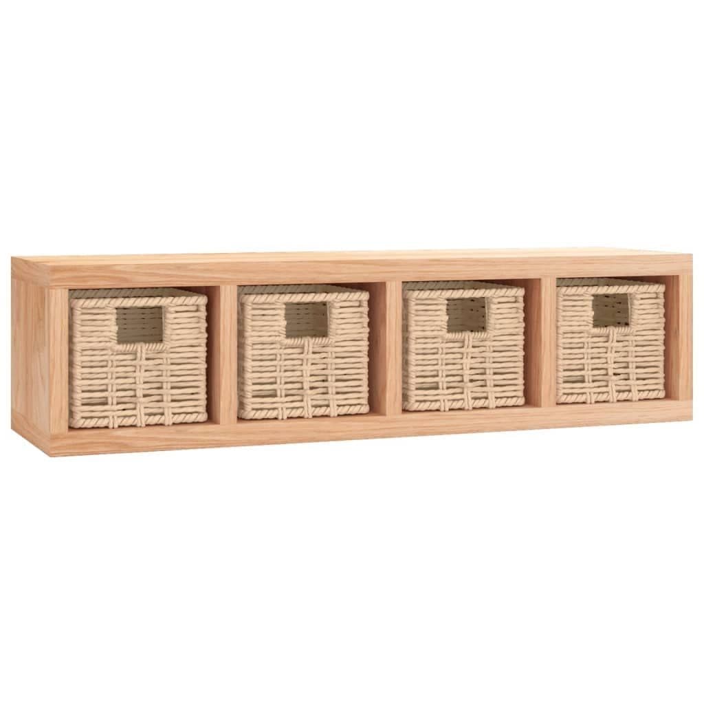 vidaXL Wandregal mit Körben Massivholz Nussbaum Braun - Bild 2
