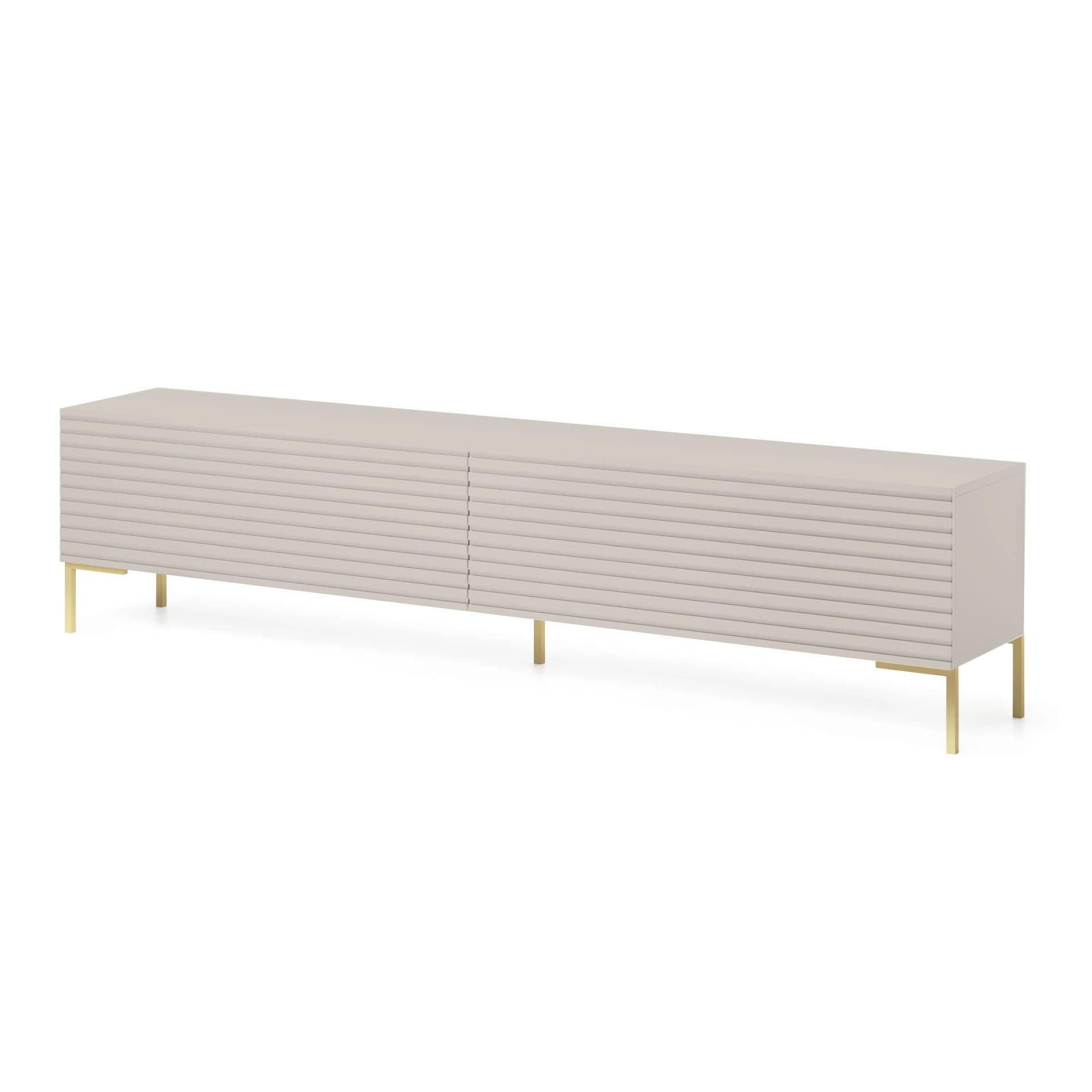 Selsey TV-Schrank LAMMELO Beige/Gold 175 cm mit Metallbeinen - Bild 2