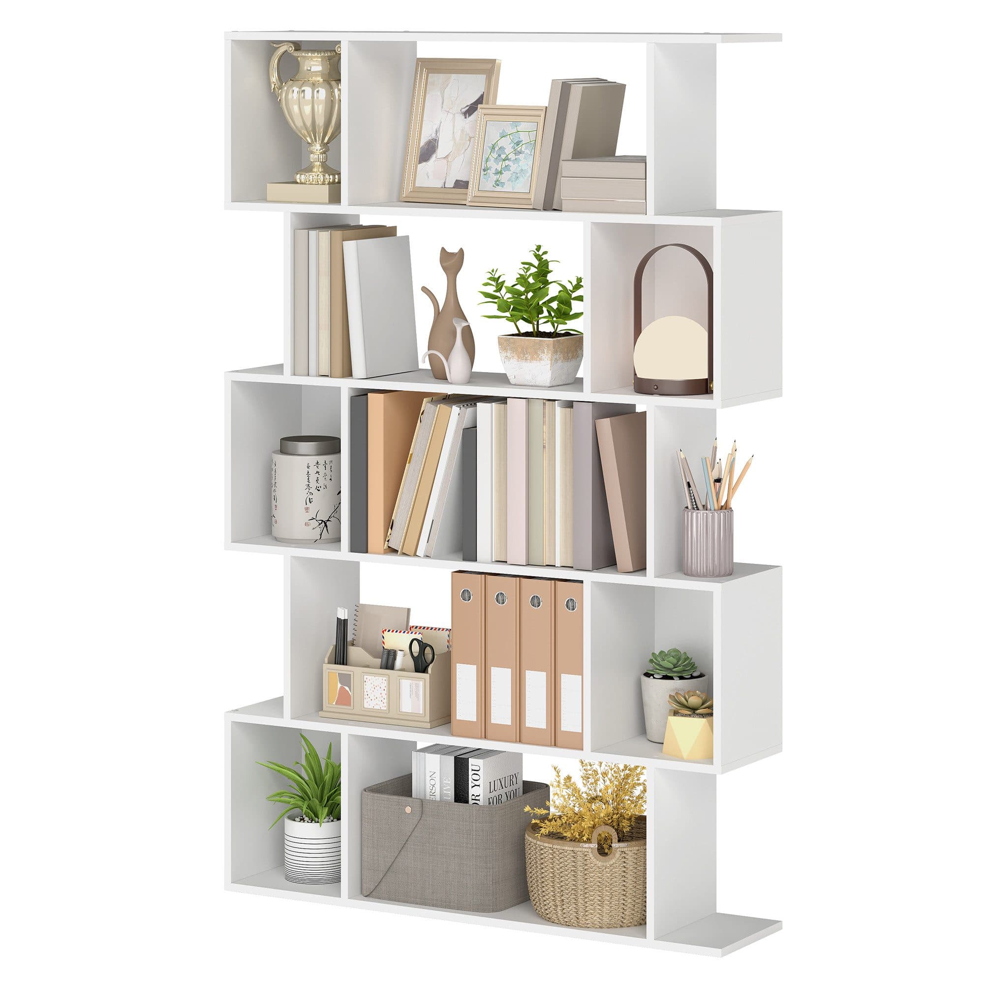 VASAGLE Bücherregal 5-stöckig Weiß Holzspanplatte - Bild 2