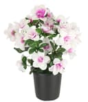 I.GE.A. Kunstblume Azaleen im Topf Rosa Weiß Polyester Bild 2