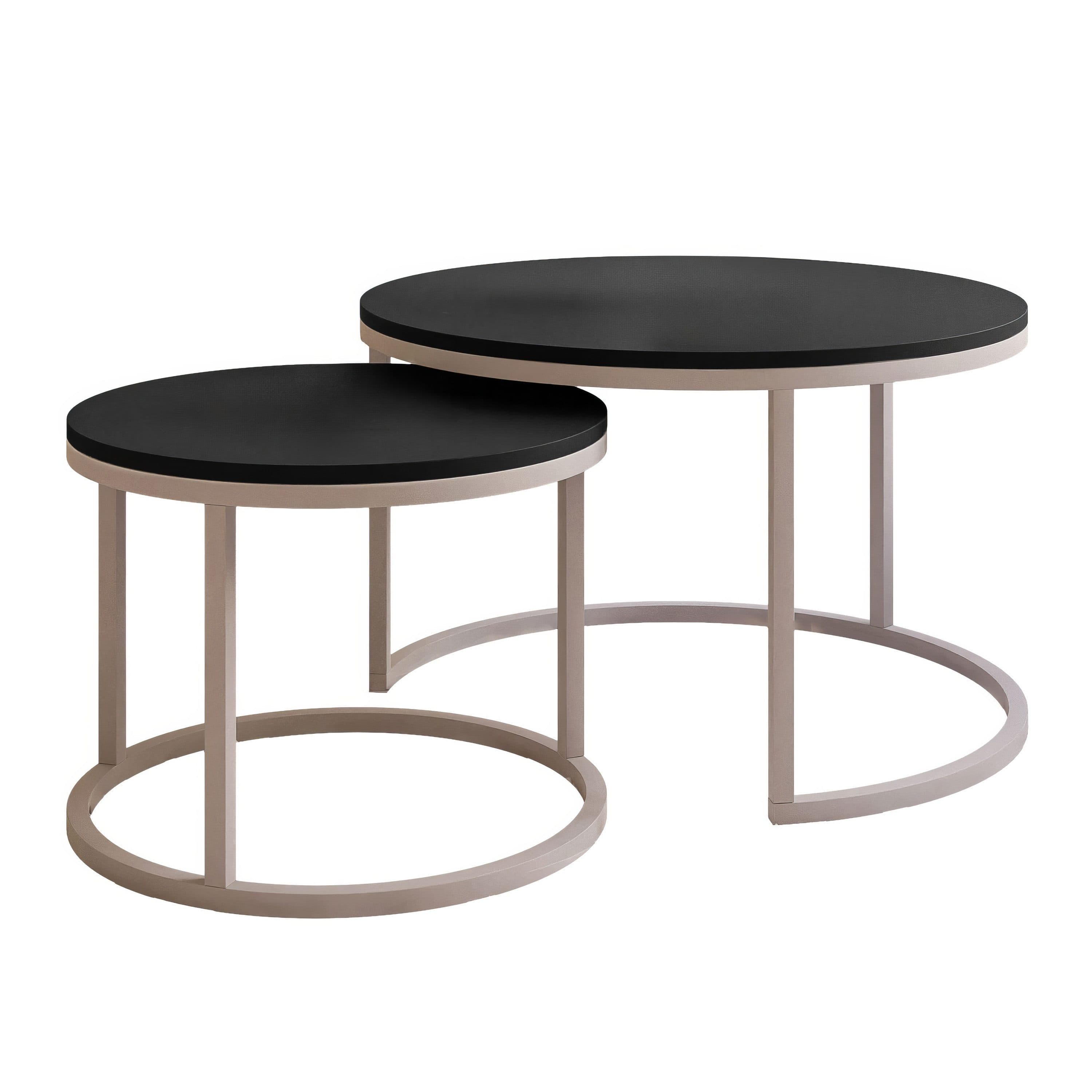 Lookway Couchtisch CIRI 2in1 Matt Schwarz 2er Set - Bild 2