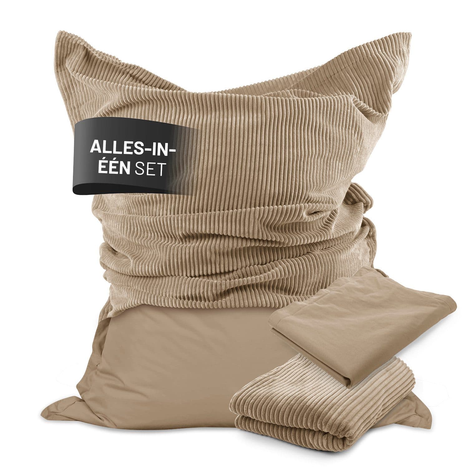 Lumaland Sitzsack Classic XXL All-in-One Set mit 2 Bezügen Beige - Bild 2