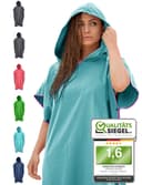 NirvanaShape Handtuch-Poncho Quick-dry Mikrofaser Unisex Türkis/Rosa Bild 2