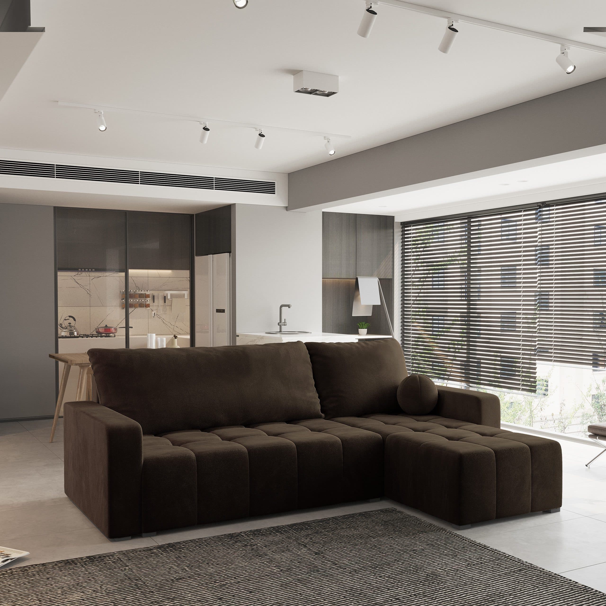 Masseno Ecksofa VOLIRA L-Form mit Schlaffunktion und Bettkasten