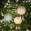 Lights4fun LED Laterne 3er Set Lucena Solar Lampions Grün Gelb Creme Bild 2