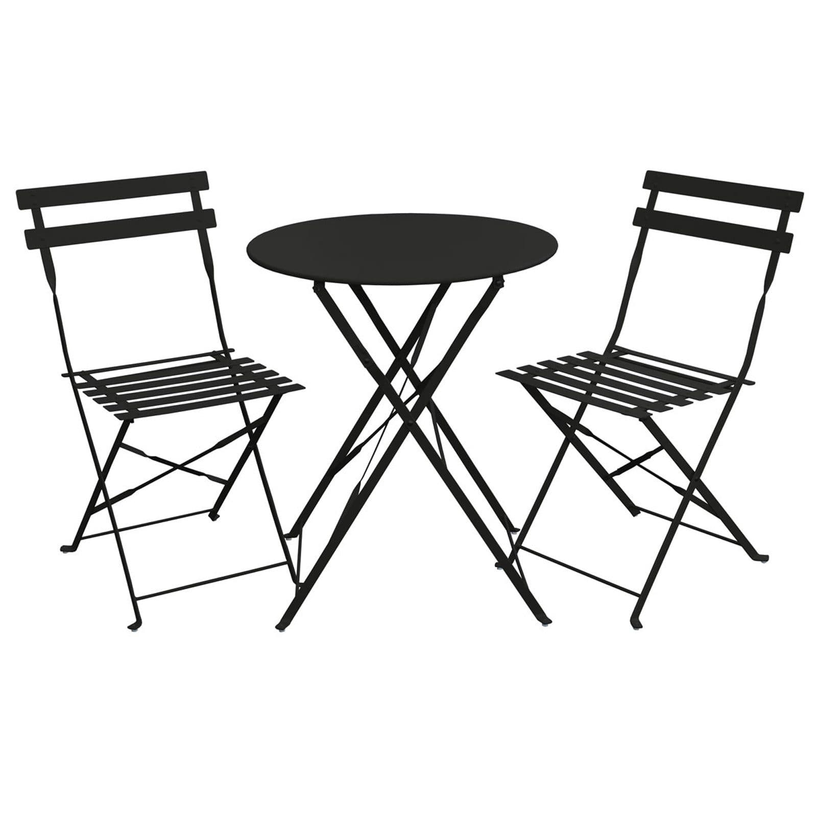 SVITA Balkonset BERLIN 3-tlg. Bistro-Set Schwarz Klappbar - Bild 2