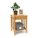 relaxdays Beistelltisch Bambus mit Schublade Natur Bild 2