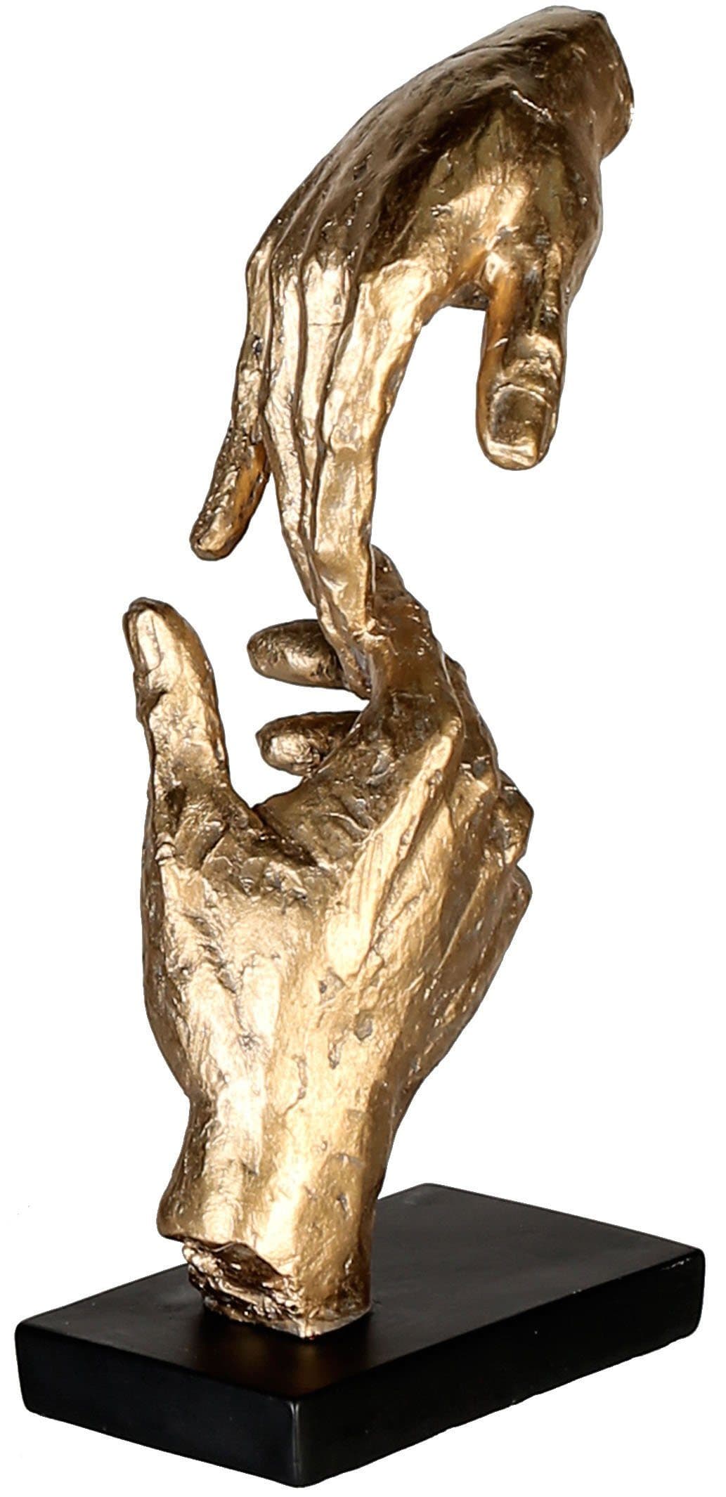 Casablanca by Gilde Skulptur Two Hands Dekofigur Gold Schwarz
