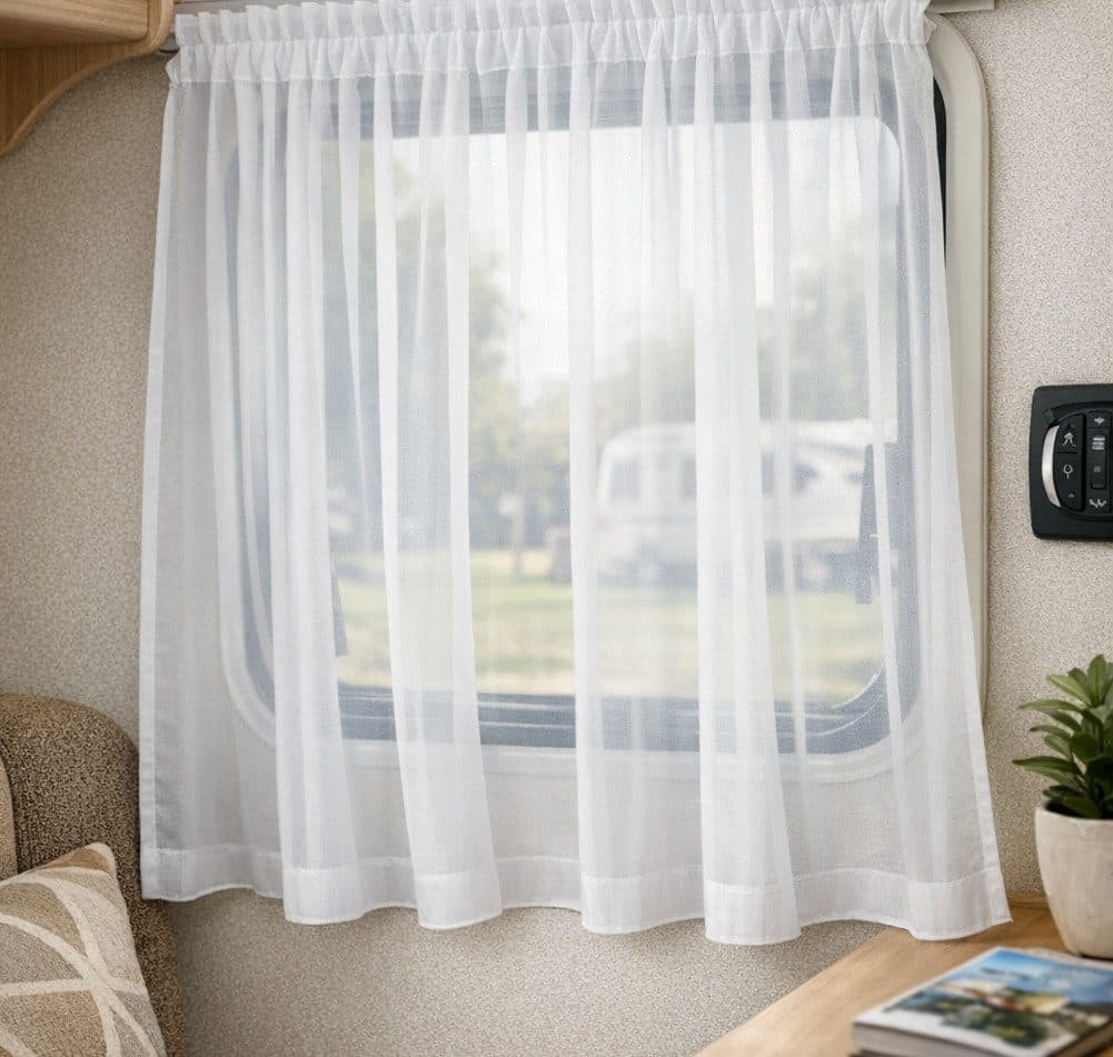 novumfix Gardine für Caravan Voile Weiß Transparent - Bild 2