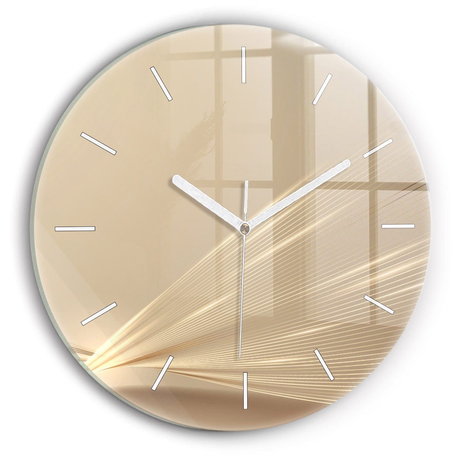 Tulup Wanduhr Glas Abstraktes Licht Modern Weiß - Bild 2