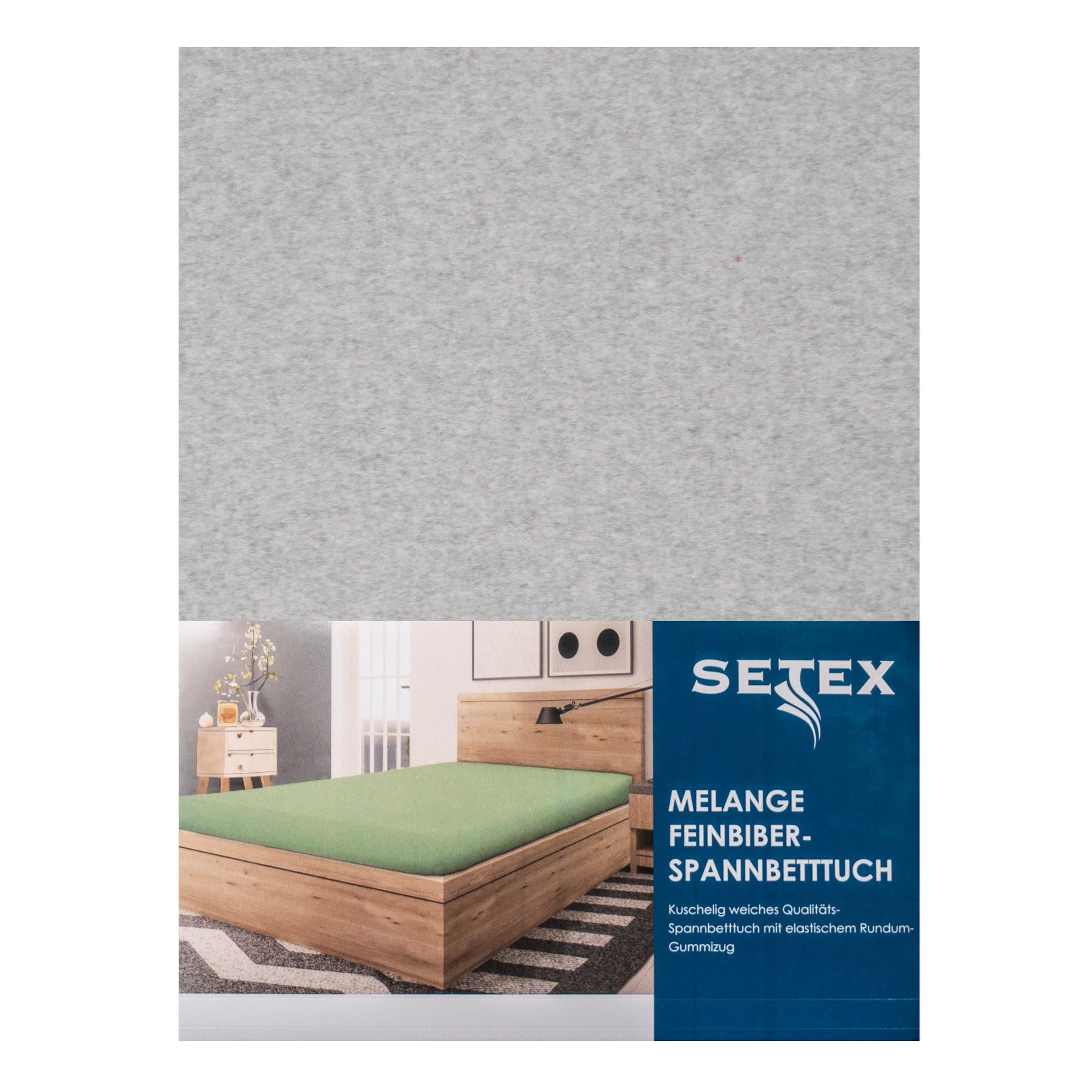 SETEX Spannbettlaken Biber Grau Feinbiber Rundum Gummizug - Bild 2