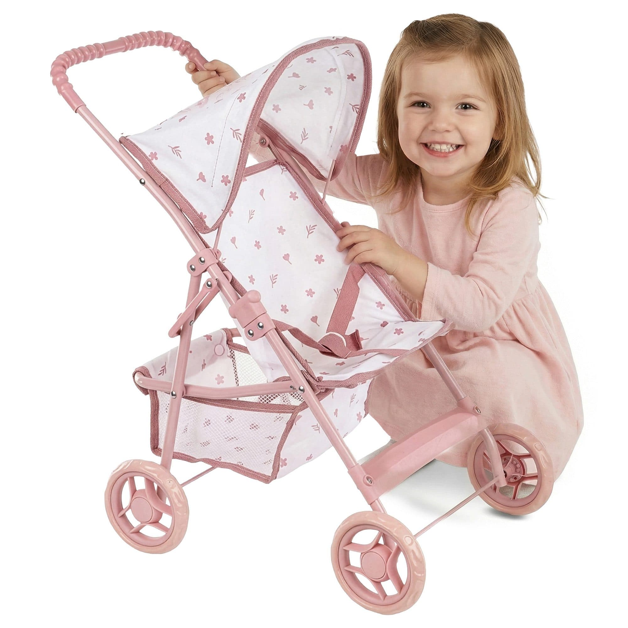 kinderplay Puppenbuggy Puppenwagen Buggy Leicht Faltbar Rosa - Bild 2