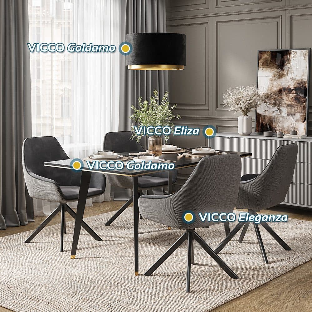 Vicco Esszimmerstuhl Eleganza Anthrazit Moderner Loungesessel - Bild 2