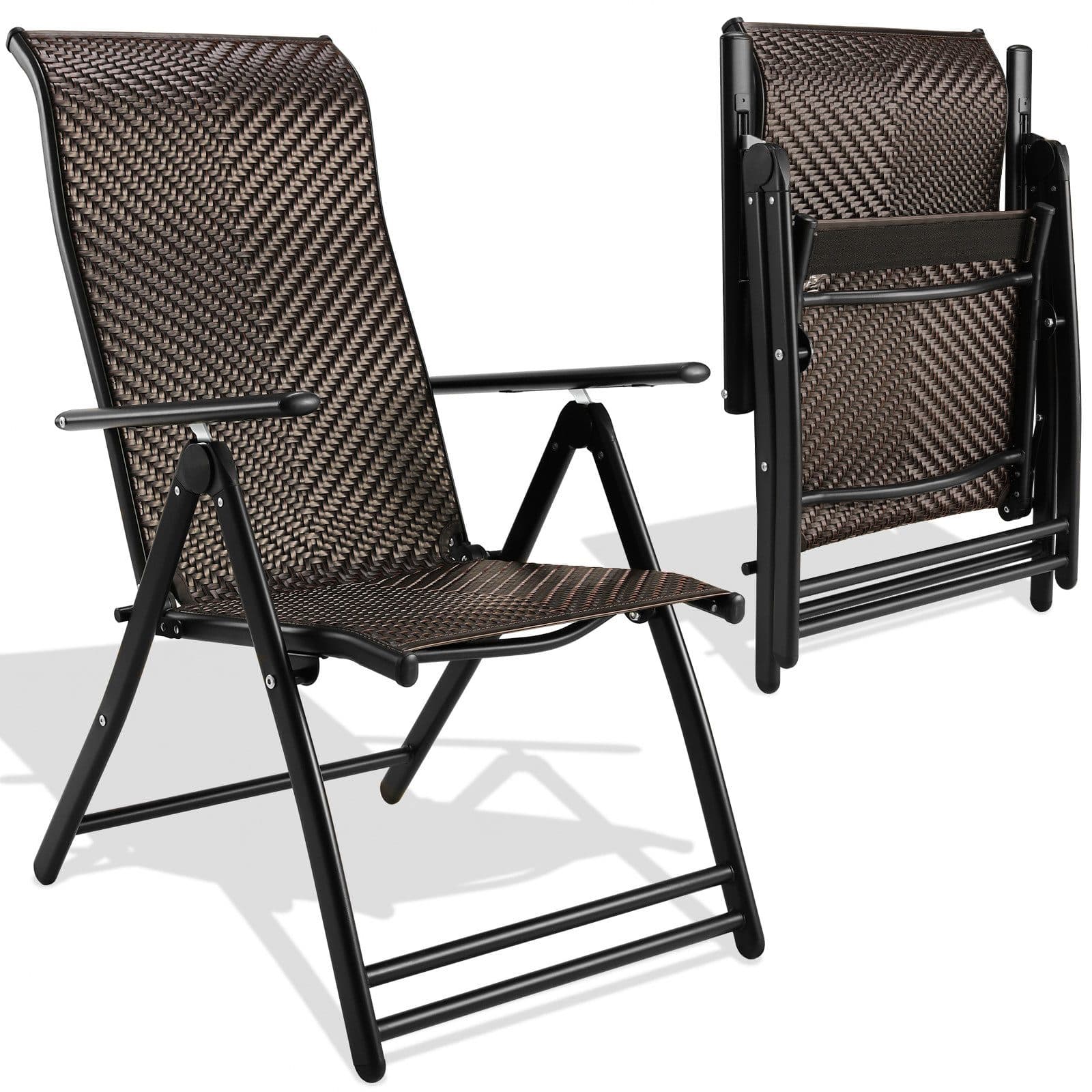 TLGREEN Rattan Klappstuhl 7-fach verstellbar wetterfest 120kg - Bild 2
