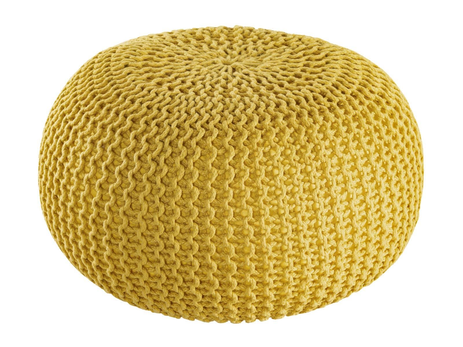 Amagohome Sitzhocker Pouf Outdoor Gelb Wetterfest Strick-Optik - Bild 2