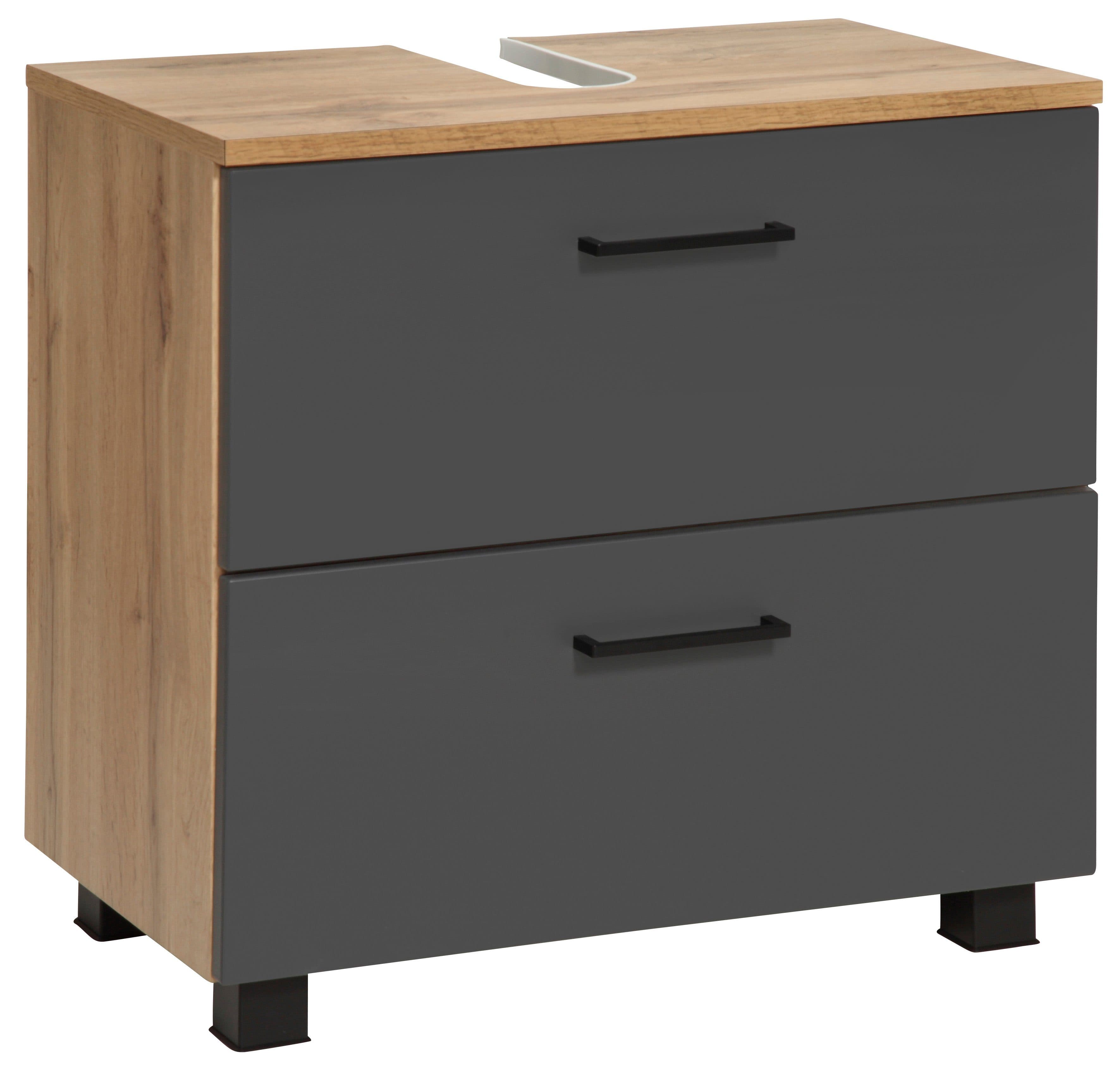 WELLTIME Waschbeckenunterschrank Trento Grau Matt 60cm - Bild 2
