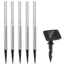 monzana 5er Set LED Solarleuchte Edelstahl Weiß mit Solarpanel Bild 2