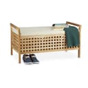relaxdays Sitzbank Walnuss mit Stauraum und Polster Bild 2