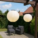 GLOBO LIGHTING Solar-Lampion Set Sandfarben Warmweiß LED Bild 2