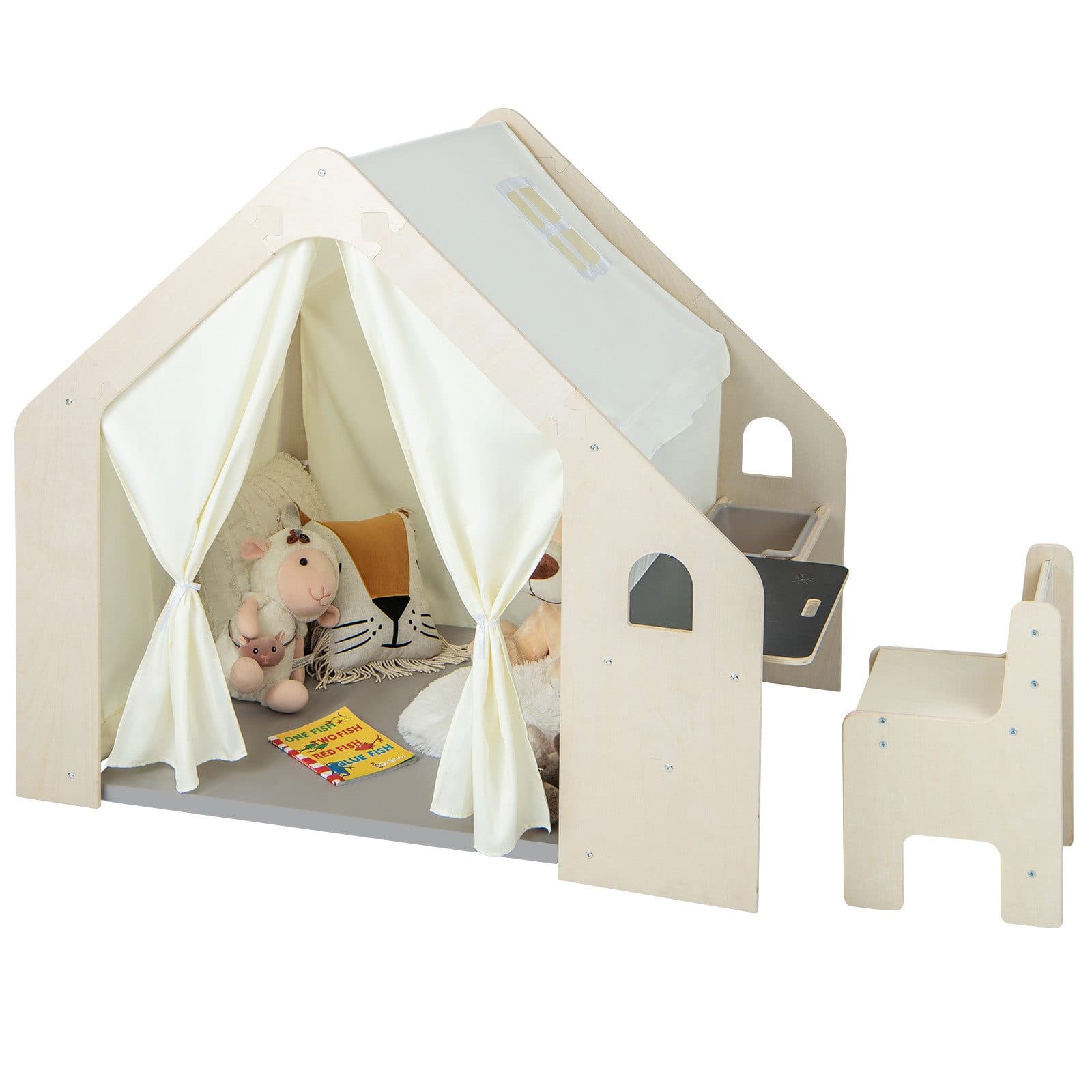 COSTWAY Spielzelt 6 in 1 Kindersitzgruppe Holz - Bild 2