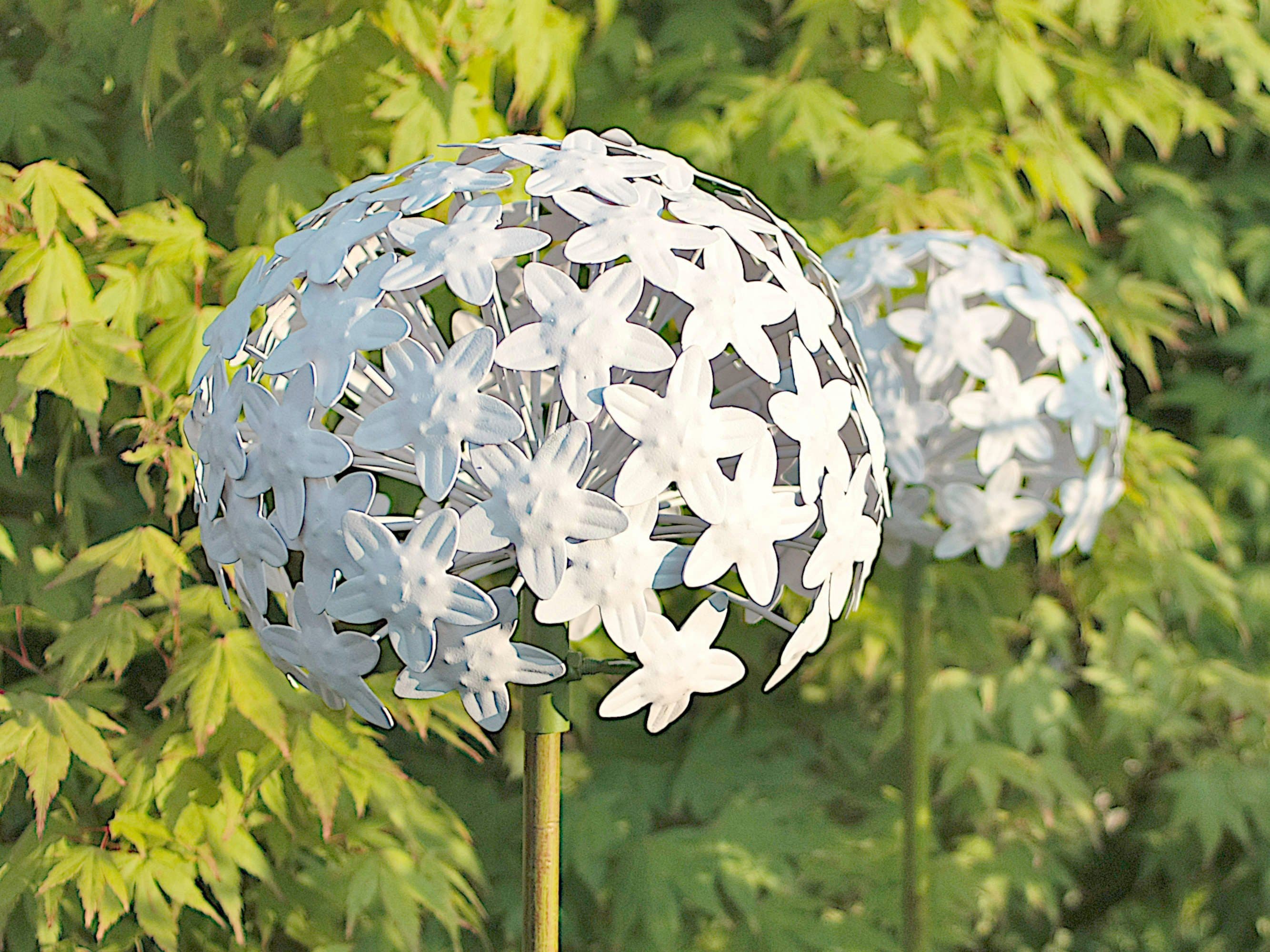 Paulslandhaus Gartenstecker Allium Weiß Metall - Bild 2