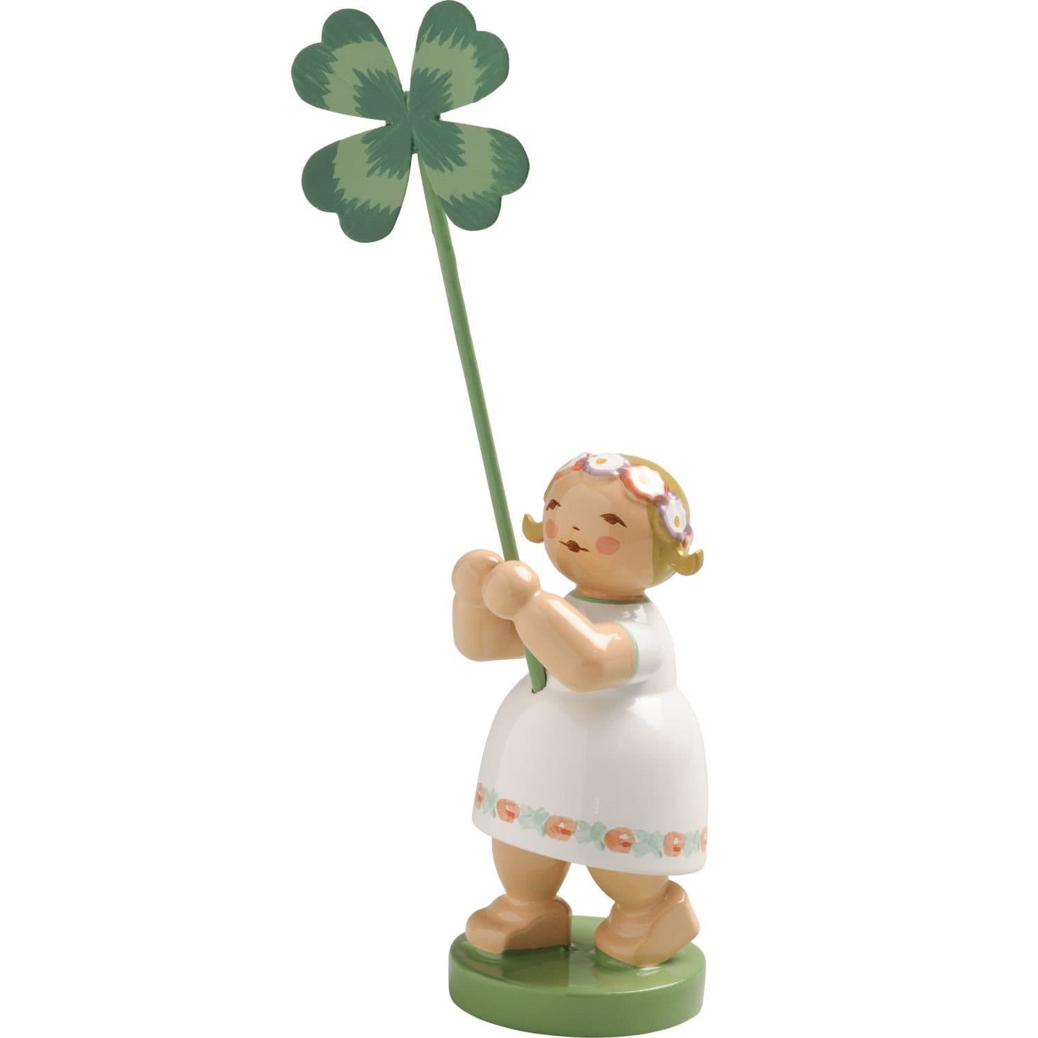 Wendt & Kühn Sammelfigur Mädchen mit Kleeblatt Weiß/Grün