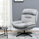 HOMCOM Relaxsessel Drehbar Loungesessel mit Wasserabweisend Chenille-Optik, Grau Bild 2