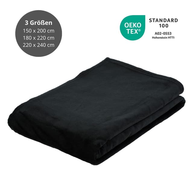 liebling Wohndecke Kuscheldecke Schwarz Flausch-Erlebnis