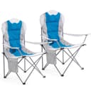 Mondeer Campingstuhl 2er Set Blau Klappstuhl mit Kissen Bild 2