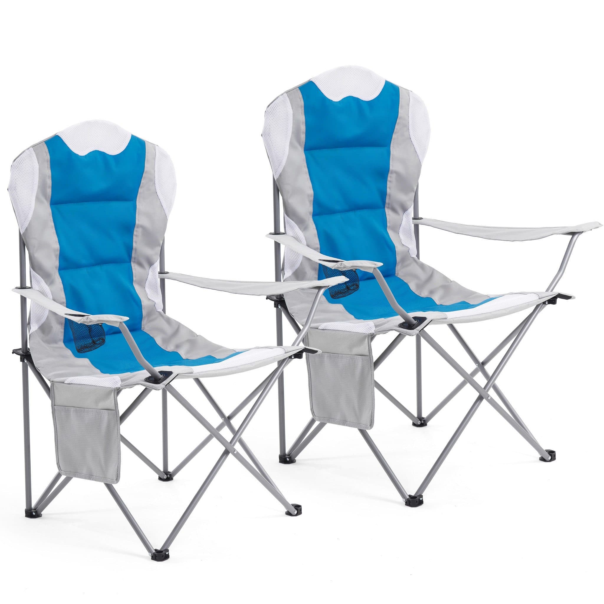 Mondeer Campingstuhl 2er Set Blau Klappstuhl mit Kissen - Bild 2