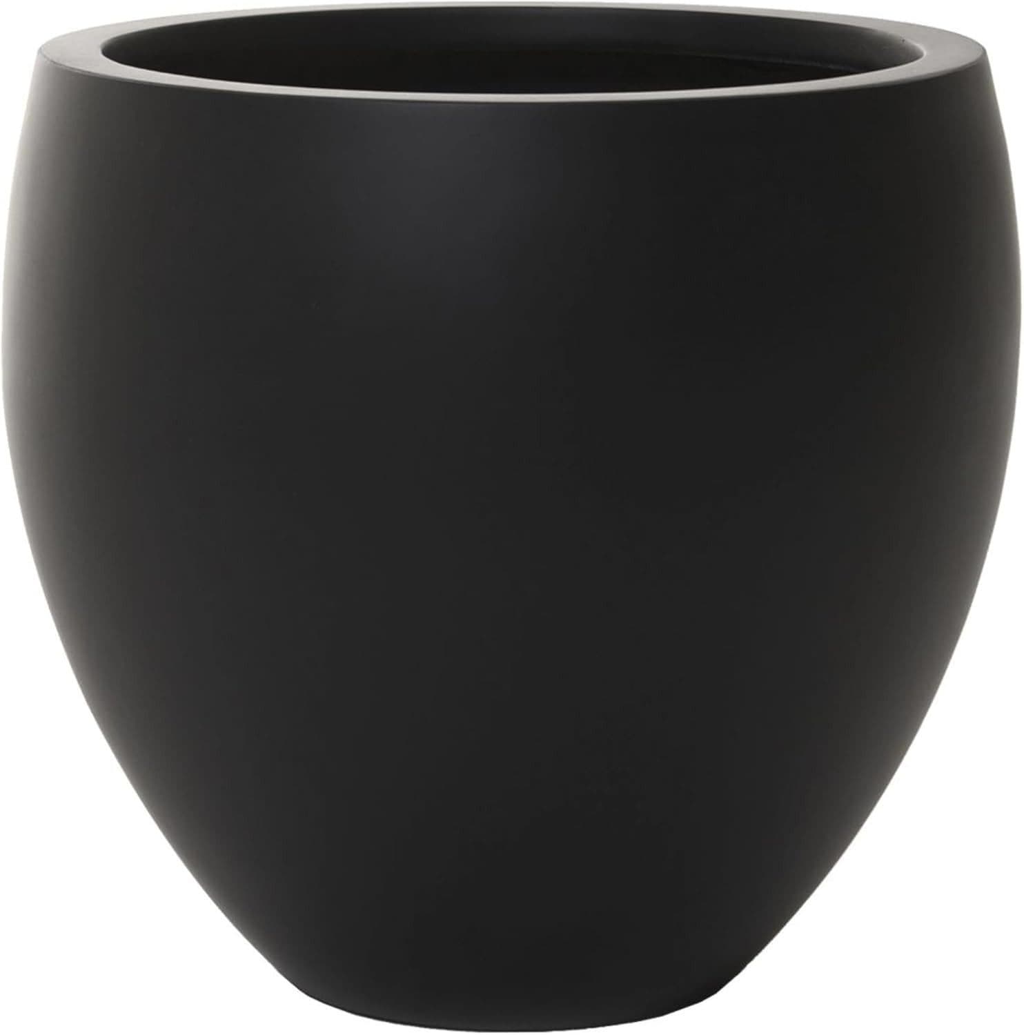 VIVANNO Blumentopf Fiberglas PLUTO Rund - Anthrazit Matt - Bild 2