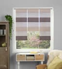 HOME WOHNIDEEN Scheibengardine GABI 3-tlg. Grau Querstreifen Polyester Bild 2