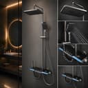 LuxaSteel Duschsystem Schwarz mit LED Display & Regendusche Bild 2