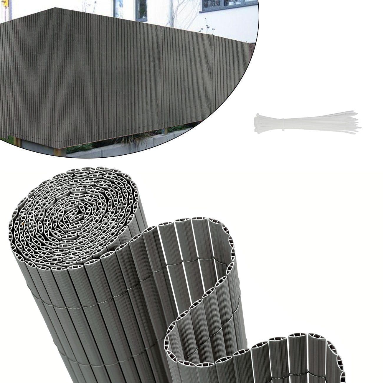 Sekey PVC Sichtschutzmatte Grau Bambus Sichtschutz Balkon ohne Bohren - Bild 2