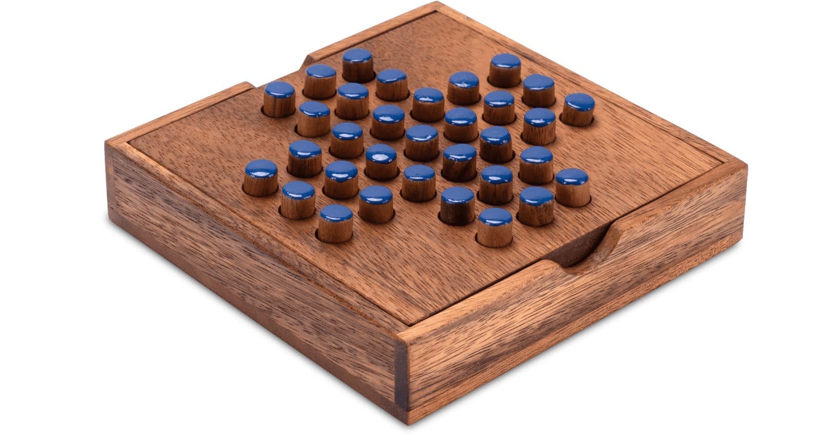 Logoplay Holzspiele Solitär Gr. L - Blaue Stecker - 13x13 cm - Bild 2