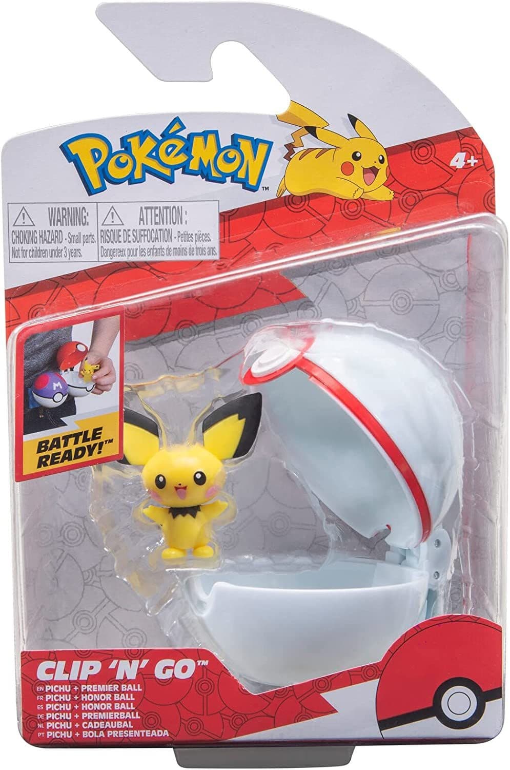 Jazwares Pokémon Clip'n'Go Poké Balls Pichu & Premierball