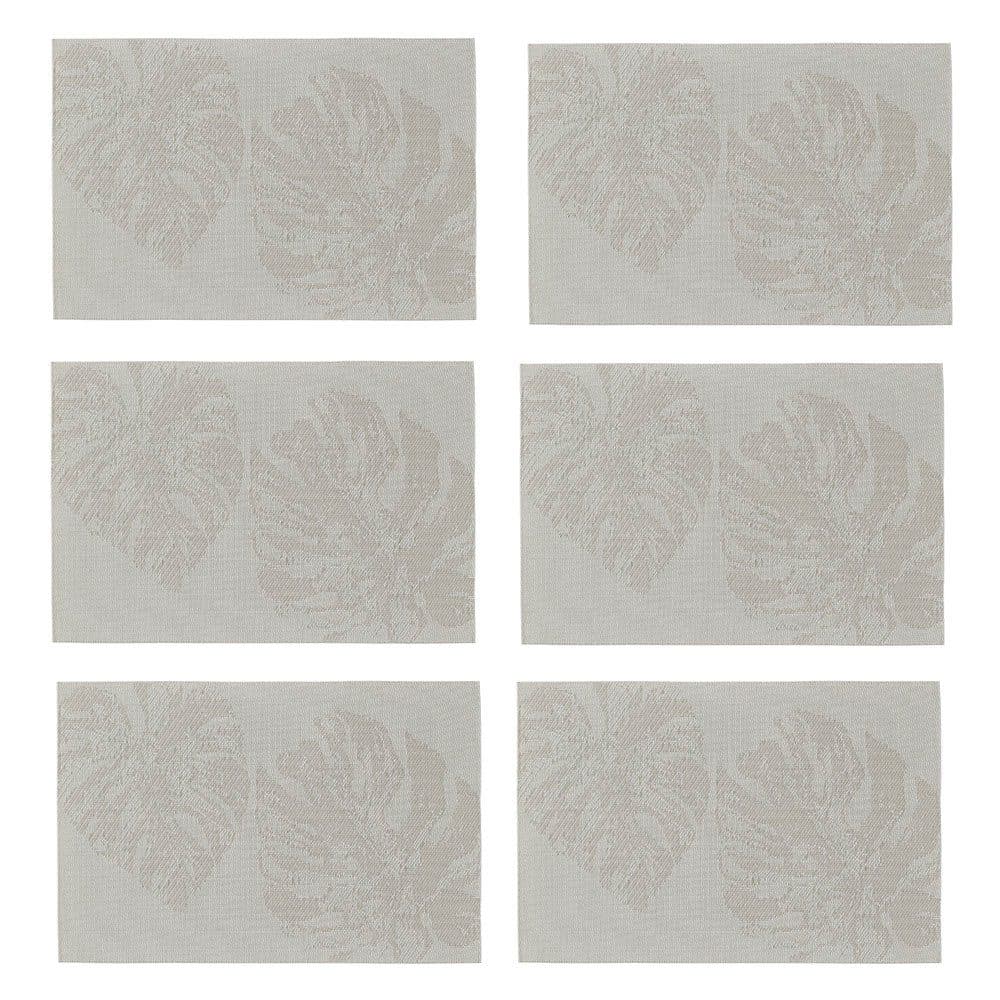ZELLER Platzset Set Beige Monstera Design 6-teilig - Bild 2